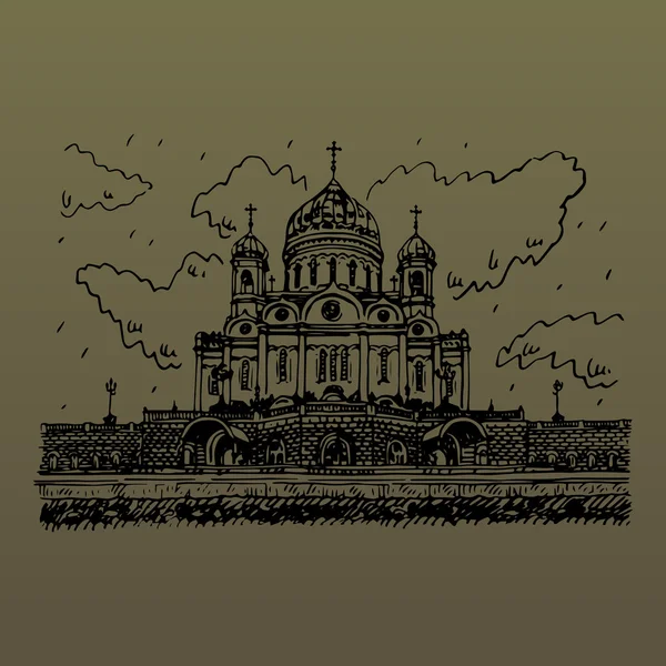 Katedrála Krista Spasitele v Moskvě, Rusko. — Stockový vektor