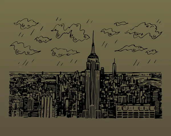 New York ville Manhattan skyline — Image vectorielle