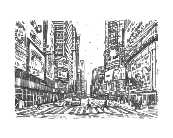 Times Square à New York, États-Unis . — Image vectorielle