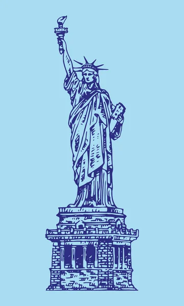 Το άγαλμα της Ελευθερίας στη Νέα Υόρκη, ΗΠΑ. — Διανυσματικό Αρχείο