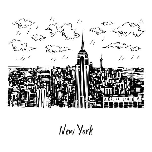 Ciudad de Nueva York Manhattan skyline — Vector de stock