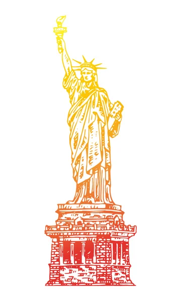 Estatua de la Libertad en Nueva York, EE.UU.. — Vector de stock