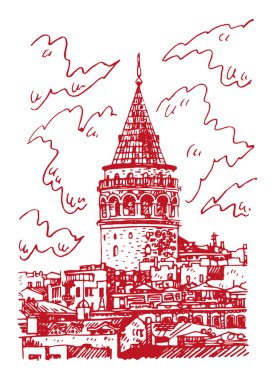 Galata Kulesi, İstanbul, Türkiye. 