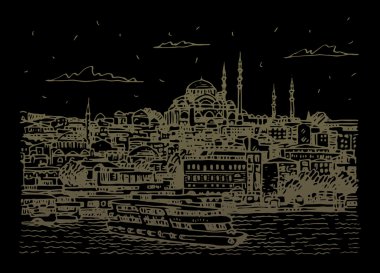 Istanbul, Türkiye'de tarihi kentin görünümü. 