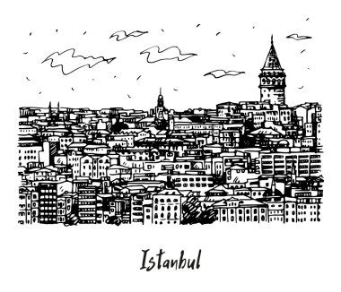 galata Kulesi İstanbul cityscape. 
