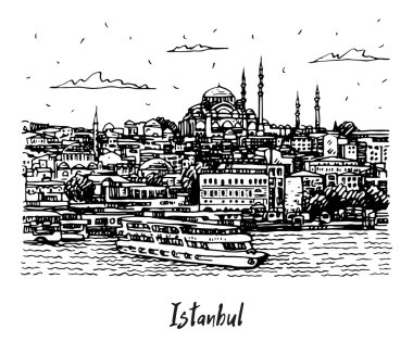 Istanbul, Türkiye'de tarihi kentin görünümü. 