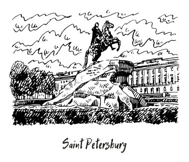 Saint Petersburg, Rusya (bronz Süvari) büyük Petro heykeli. 