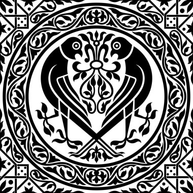 Kuşların siluetleriyle kusursuz desen.