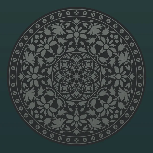 Орнаментальный круглый узор в индийском стиле . — стоковый вектор