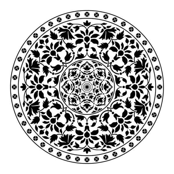 Ornamental round floral pattern. — Stock Vector