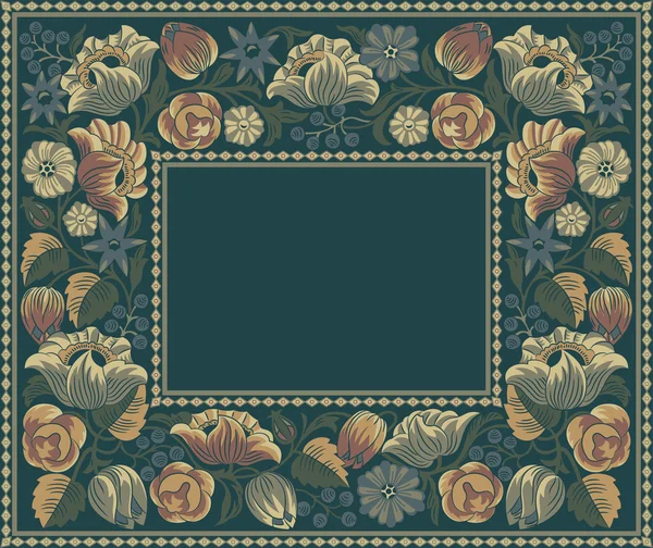 Moldura floral vintage — Vetor de Stock