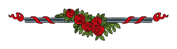 Vintage winiety i Strona dekoracji z kwiatów róży. — Wektor stockowy