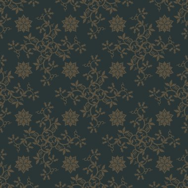 Altın sorunsuz arka plan ile çiçek öğeleri.