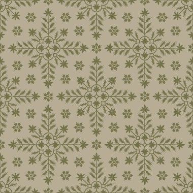 Beige seamless background with floral elements.