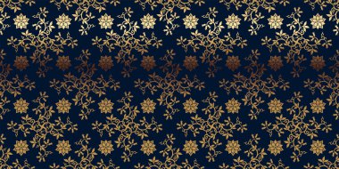 Vector card with gold floral pattern.
