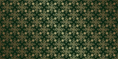 Green card with gold pattern.