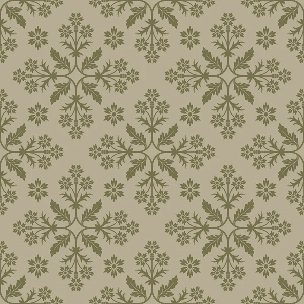 Beige seamless background with floral elements. — Stockvector