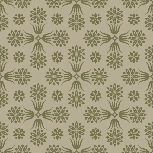 Beige seamless background with floral elements. — Stockvector