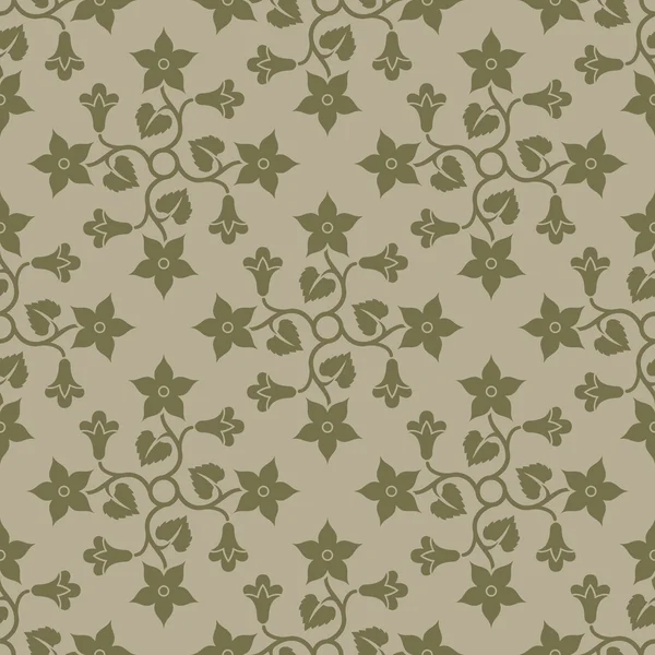 Beige seamless background with floral elements. — Stock vektor