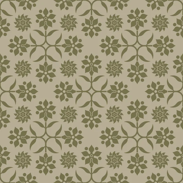 Beige seamless background with floral elements. — Stockvector