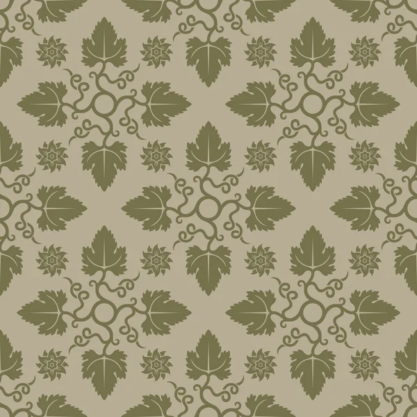 Beige seamless background with floral elements. — Stockvector