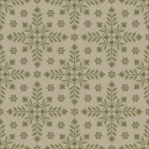 Beige seamless background with floral elements. — Stok Vektör