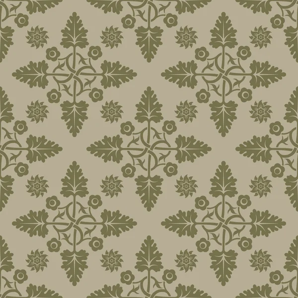 Beige seamless background with floral elements. — Stock Vector