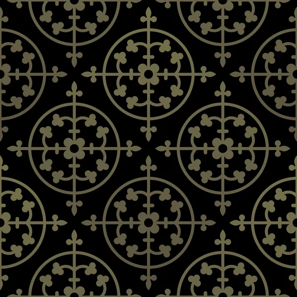 Goldenes, nahtloses gotisches Muster. — Stockvektor