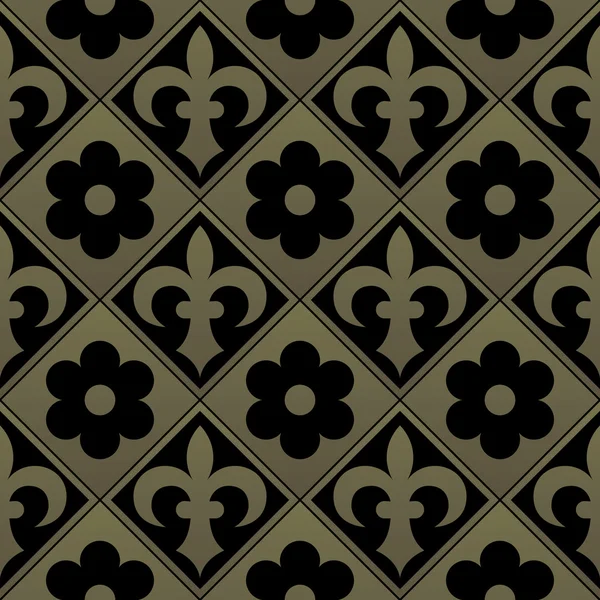 Gouden gotische naadloze patroon. — Stockvector