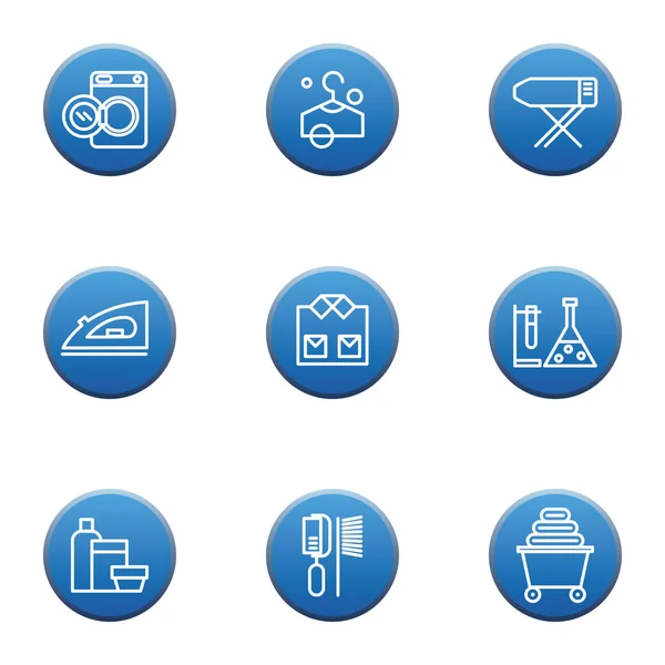 Set of laundry vector icons — Stock Vector