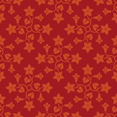 Çiçek kırmızı seamless modeli.