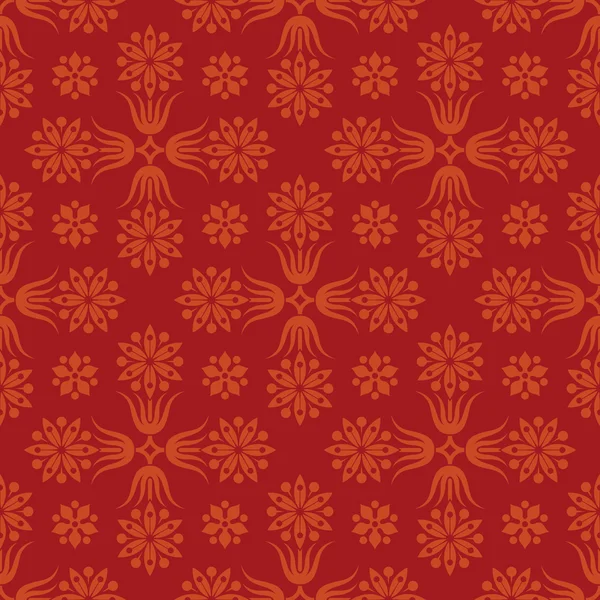 Patrón sin costura rojo floral . — Vector de stock