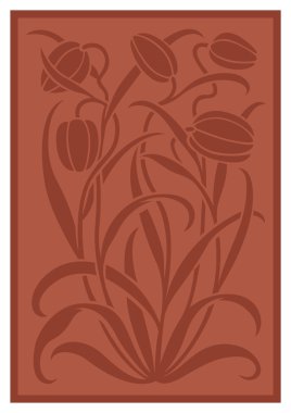 Silhouette of flowers ornament.