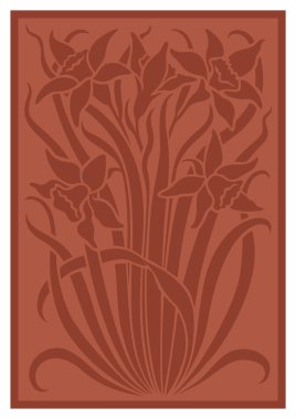 Silhouette of flowers ornament.