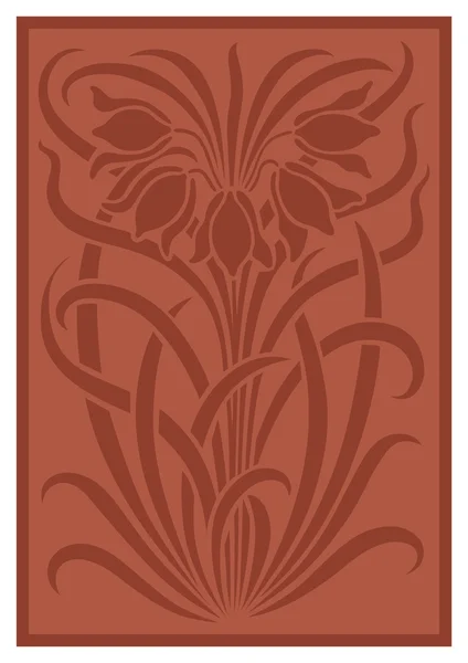 Silueta de flores ornamento . — Vector de stock