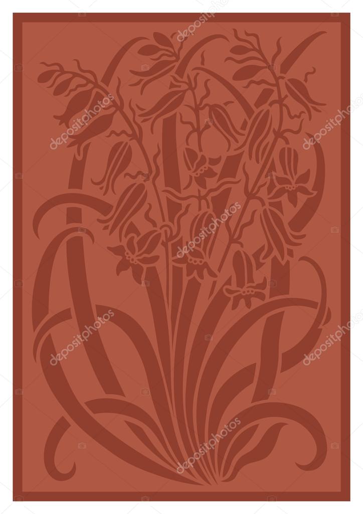 Silhouette of flowers ornament.