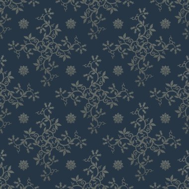 çiçek mavi seamless modeli.