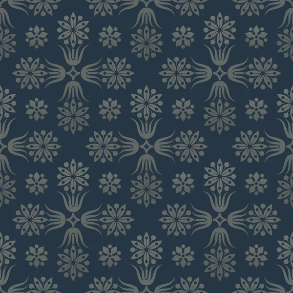 Floral blue seamless pattern. — Stock Vector