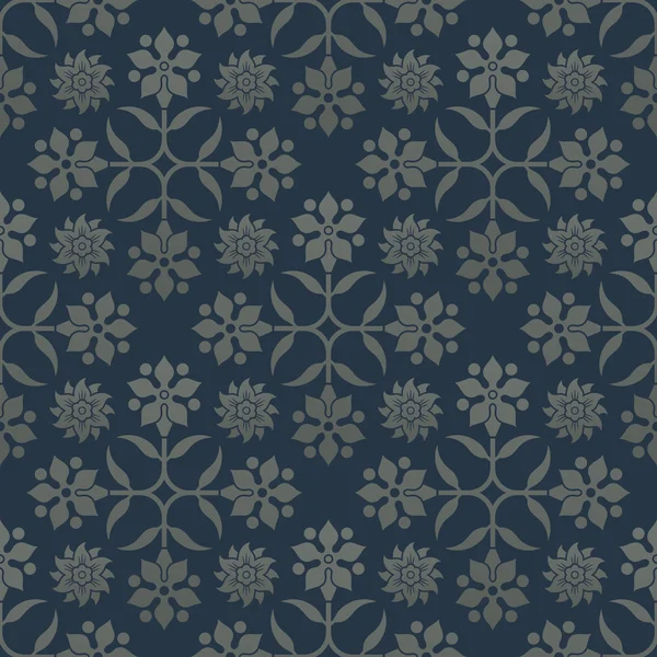 Floral blue seamless pattern. — Stock Vector