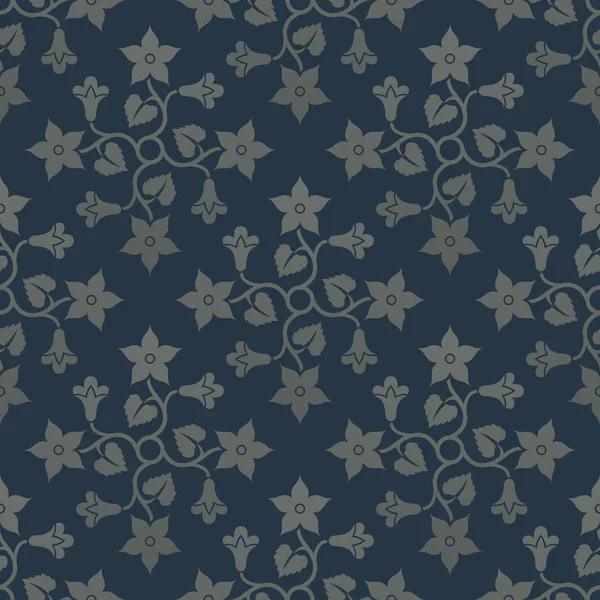 Floral bleu motif sans couture . — Image vectorielle