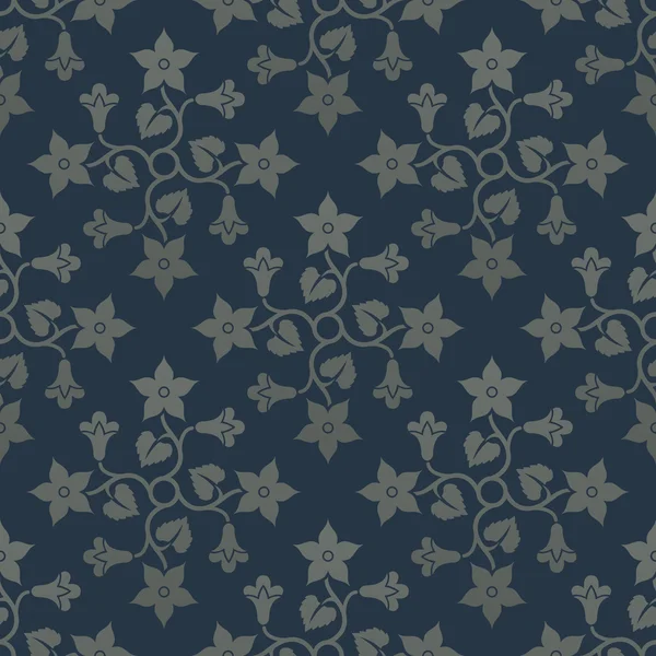 Floral blue seamless pattern. — Stock Vector