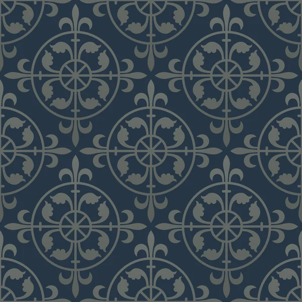 Koyu mavi zemin üzerine gümüş seamless modeli.