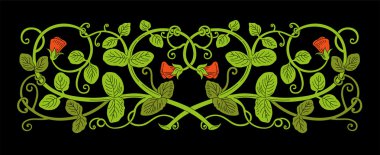 Ortaçağ tarzı çiçek süsleme.