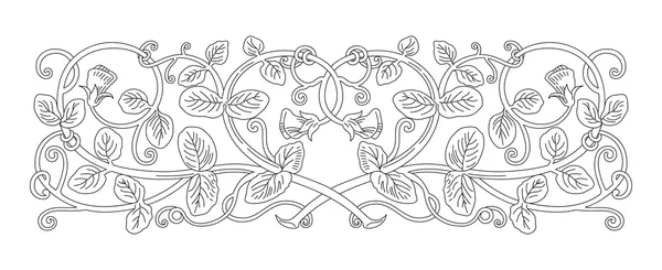 Ornamento floral em estilo medieval . — Vetor de Stock