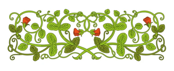 Adorno floral en estilo medieval . — Vector de stock