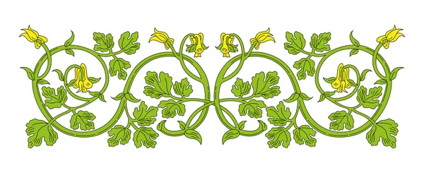 Ornamento floral em estilo medieval . — Vetor de Stock