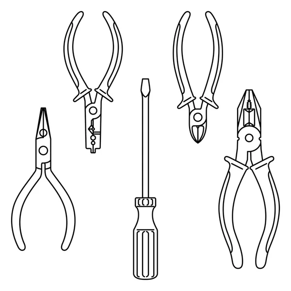 Strumenti vettoriali di contorno . — Vettoriale Stock