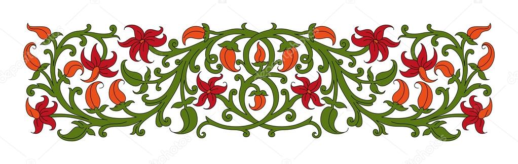 Floral ornament in medieval style.