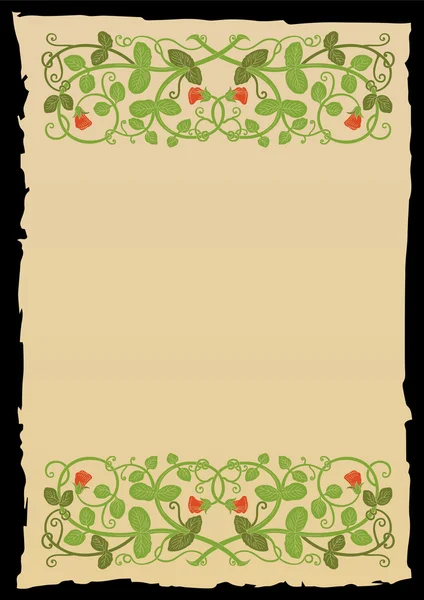 Floral frame in middeleeuwse stijl. — Stockvector