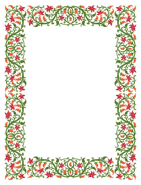 Floral frame in medieval style. — Stock Vector